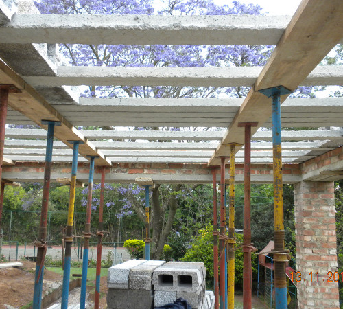 New patio receiving block and lintel