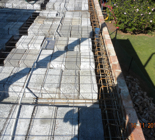 New patio receiving block and lintel