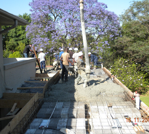 Concrete pumped in courtesy of Pronto Readymix