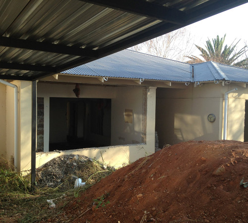 The house, gutted and vandalised